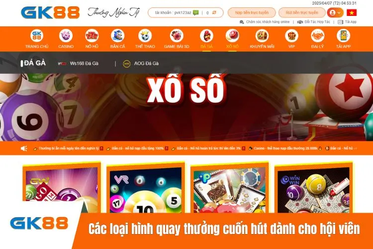 Các loại hình quay thưởng cuốn hút dành cho hội viên