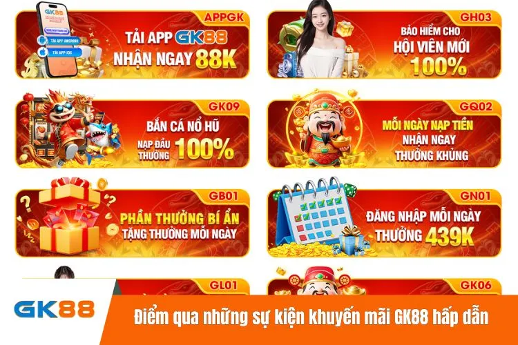 Điểm qua những sự kiện khuyến mãi GK88 hấp dẫn