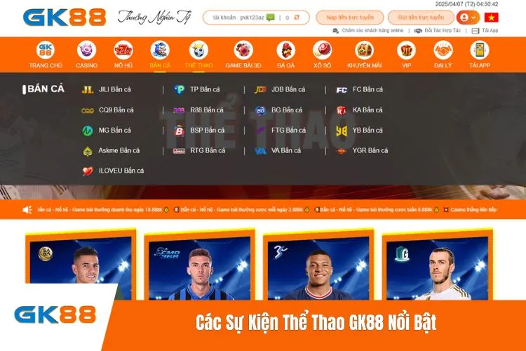 Các Sự Kiện Thể Thao GK88 Nổi Bật