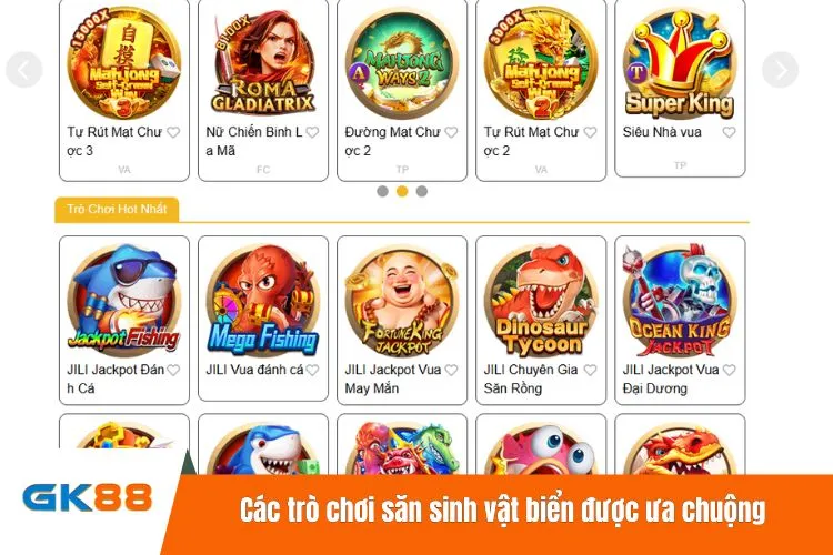 Các trò chơi săn sinh vật biển được ưa chuộng