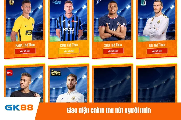 Giao diện chính thu hút người nhìn