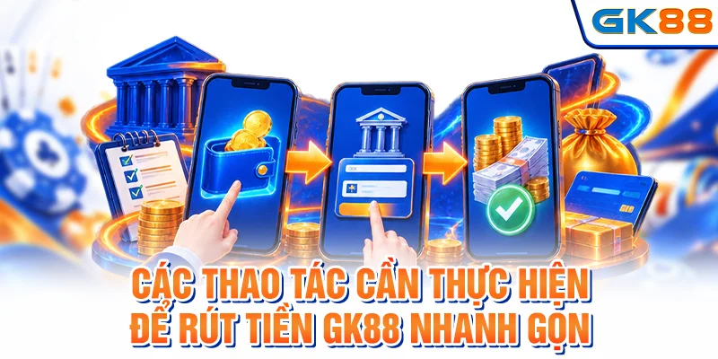 Các thao tác cần thực hiện để rút tiền GK88 nhanh gọn